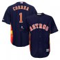 Men's Carlos Correa #1 Houston Astros 2019 Postseason Cool Base Player Jersey Navy