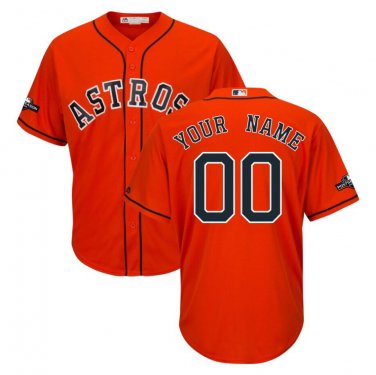 Custom Men's Houston Astros 2019 Postseason Cool Base Jersey Orange