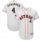 Men's George Springer #4 Houston Astros 2019 Postseason Flex Base Team Jersey White