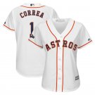 Women's Carlos Correa #1 Houston Astros 2019 Postseason Cool Base Player Jersey White
