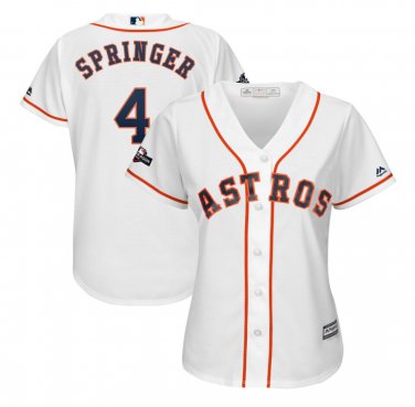 Women's George Springer #4 Houston Astros 2019 Postseason Cool Base Player Jersey White