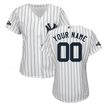 Custom Women's New York Yankees 2019 Postseason Cool Base Jersey White