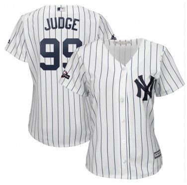 Women's Aaron Judge #99 New York Yankees 2019 Postseason Cool Base Player Jersey White