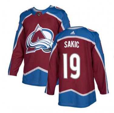 Men's Joe Sakic #19 Colorado Avalanche Jersey Burgundy Size S M L XL XXL XXXL