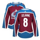 Women's Teemu Selanne #8 Colorado Avalanche Home Player Jersey Burgundy Size S M L XL XXL