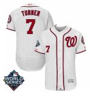 Men's Trea Turner #7 Washington Nationals 2019 World Series Flex Base Home Player Jersey White