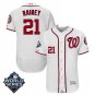Men's Tanner Rainey #21 Washington Nationals 2019 World Series Flex Base Home Player Jersey White