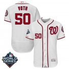 Men's Austin Voth #50 Washington Nationals 2019 World Series Flex Base Home Player Jersey White