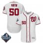 Men's Austin Voth #50 Washington Nationals 2019 World Series Flex Base Home Player Jersey White