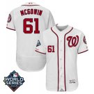 Men's Kyle McGowin #61 Washington Nationals 2019 World Series Flex Base Home Player Jersey White