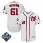 Men's Kyle McGowin #61 Washington Nationals 2019 World Series Flex Base Home Player Jersey White