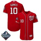 Men's Yan Gomes #10 Washington Nationals 2019 World Series Flex Base Home Player Jersey Red