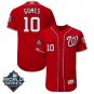 Men's Yan Gomes #10 Washington Nationals 2019 World Series Flex Base Home Player Jersey Red