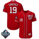 Men's Anibal Sanchez #19 Washington Nationals 2019 World Series Flex Base Home Player Jersey Red