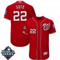 Men's Juan Soto #22 Washington Nationals 2019 World Series Flex Base Home Player Jersey Red