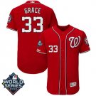 Men's Matt Grace #33 Washington Nationals 2019 World Series Flex Base Home Player Jersey Red