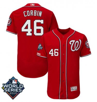 Men's Patrick Corbin #46 Washington Nationals 2019 World Series Flex Base Home Player Jersey Red