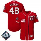 Men's Javy Guerra #48 Washington Nationals 2019 World Series Flex Base Home Player Jersey Red