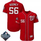 Men's Fernando Rodney #56 Washington Nationals 2019 World Series Flex Base Home Player Jersey Red