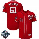 Men's Kyle McGowin #61 Washington Nationals 2019 World Series Flex Base Home Player Jersey Red