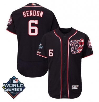 Men's Anthony Rendon #6 Washington Nationals 2019 World Series Flex Base Home Player Jersey Navy