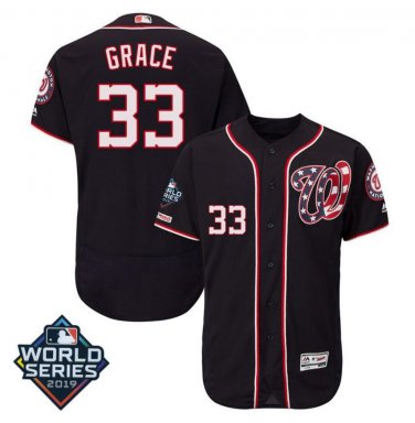 Men's Matt Grace #33 Washington Nationals 2019 World Series Flex Base Home Player Jersey Navy