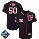 Men's Austin Voth #50 Washington Nationals 2019 World Series Flex Base Home Player Jersey Navy