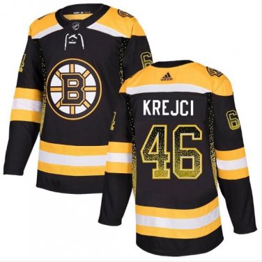 Men's David Krejci #46 Boston Bruins Player Jersey Black Drift Fashion Size S M L XL XXL XXXL