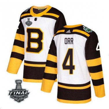 Men's Bobby Orr #4 Boston Bruins 2019 Stanley Cup Final Player Jersey White