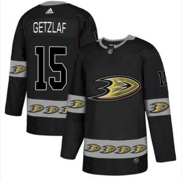 Men's Ryan Getzlaf #15 Anaheim Ducks Home Player Jersey Black Team Logos Fashion