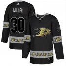 Men's Ryan Miller #30 Anaheim Ducks Home Player Jersey Black Team Logos Fashion