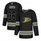 Men's John Gibson #36 Anaheim Ducks Home Player Jersey Black Team Logos Fashion