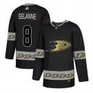 Men's Teemu Selanne #8 Anaheim Ducks Home Player Jersey Black Team Logos Fashion