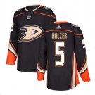 Men's Korbinian Holzer #5 Anaheim Ducks Home Player Jersey Black