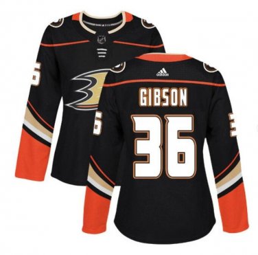 Women's John Gibson #36 Anaheim Ducks Home Player Jersey Black Size S M L XL XXL