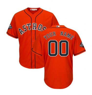 Custom Men's Houston Astros 2019 World Series Bound Cool Base Jersey Orange