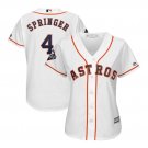 Women's George Springer #4 Houston Astros 2019 World Series Bound Cool Base Player Jersey White