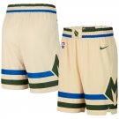Men's Milwaukee Bucks 2019/20 City Edition Swingman Shorts Cream