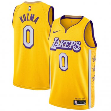 Men's Kyle Kuzma #0 Los Angeles Lakers 2019/20 Swingman Jersey Yellow City Edition