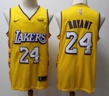 Men's Kobe Bryant #24 Los Angeles Lakers 2019/20 Swingman Jersey Yellow City Edition