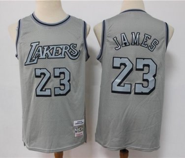 Men's LeBron James #23 Los Angeles Lakers Limited Jersey - Gray