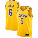 Men's LeBron James #6 Los Angeles Lakers 2021/22 Diamond Swingman Jersey Icon Edition Gold