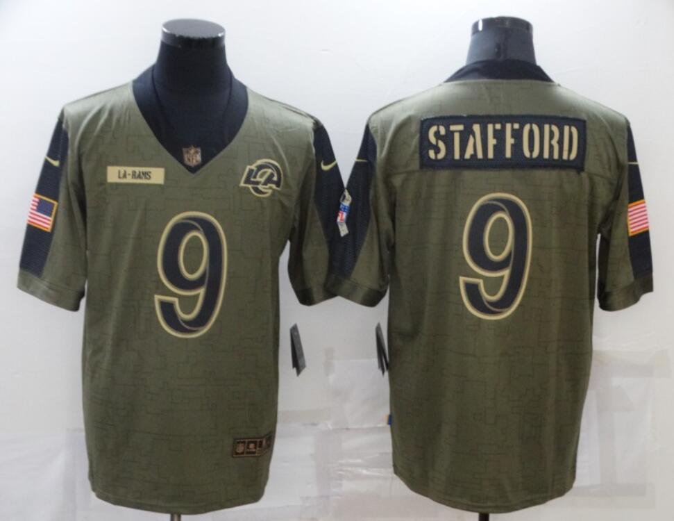 Men's Matthew Stafford #9 Los Angeles Rams 2021 Salute To Service ...