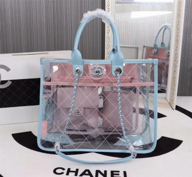 Chanel Strawberry Blueberry Ice Cream Purse Transparent Sheepskin material authentic