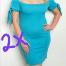 Blue off Shoulders Plus Size Dress Size 2x On Hand