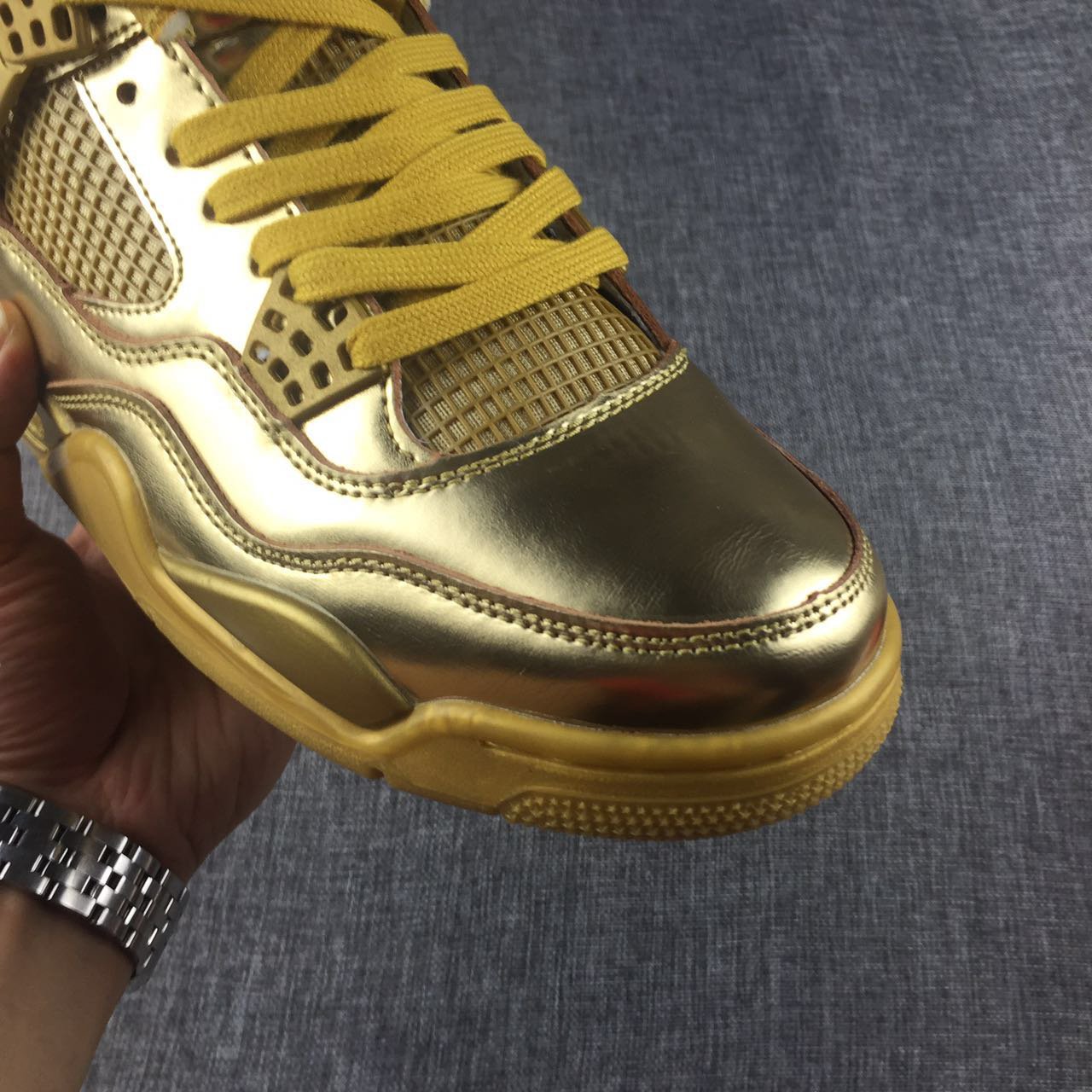 Air Jordan 4 Aj4 Liquid GoldTennis Shoes Brand New Authentic