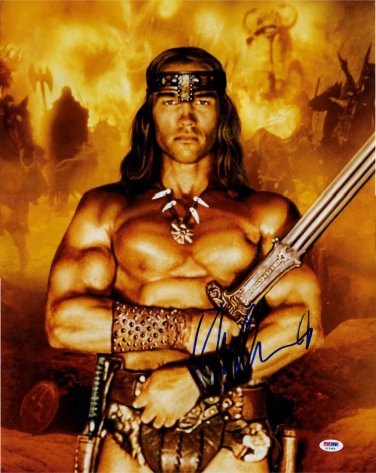 Arnold Schwarzenegger Signed Conan 16x20 Poster Photo PSA Exact Video Proof