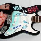 Viva La Bam Autographed Airbrush Guitar Margera PSA/DNA    AFTAL