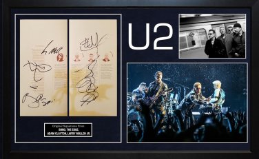 U2 Full Autographed Signed Program Custom Display AFTAL UACC RD COA