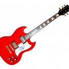 Jimmy Kimmel Autographed Signed Red Guitar AFTAL UACC RD COA